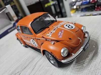 Vw Beetle 1974 Orange #8 Jaeger Tribute 1:18 Solido - Immagine 1 di 4