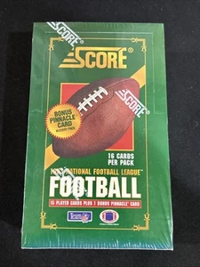 1993 Score Football Box Factory Sealed 36 Wax Packs Bonus Pinnacle Card - Picture 1 of 7