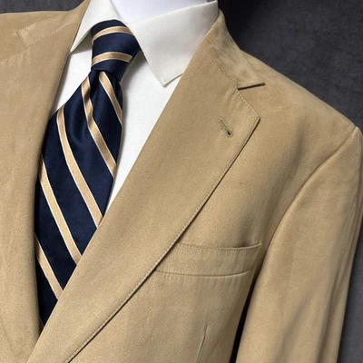 Abrigo deportivo Jos A Bank 44S marrón tostado microfibra imitación gamuza Blazer Chaqueta 44R Foto 1 de 4