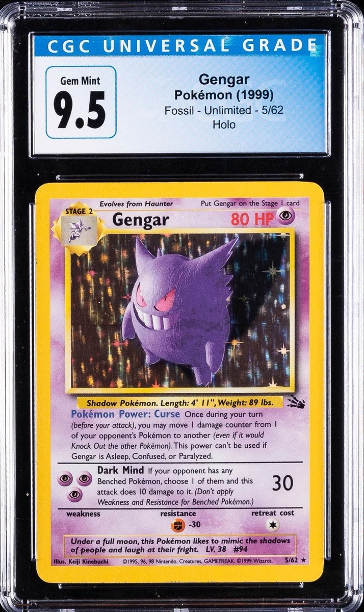 Fossil Grade 10 Gengar Pokémon TCG Individual Collectible Card