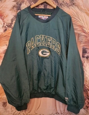 Vintage 90s Green Bay Packers NFL Logo 7 Pullover Jacket XL Made in Korea - Image 1 of 4