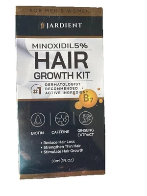 Kit de crecimiento del cabello Minoxidil 5% para hombres y mujeres con biotina cafeína ginseng  Foto 1 de 4