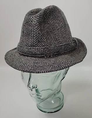 Sombrero Fedora Vintage Stetson Para Hombres Ecualizador Gris Espiga Tweed S 6 3/4 - 6 7/8 Foto 1 de 4
