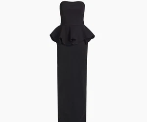 Chiara Boni La Petite Robe Strapless Peplum Gown, Black, 6 - Picture 1 of 7