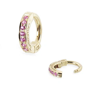 TummyToys14K Yellow Gold Pink Sapphire Body Jewelry Sexy belly button navel ring - Picture 1 of 1