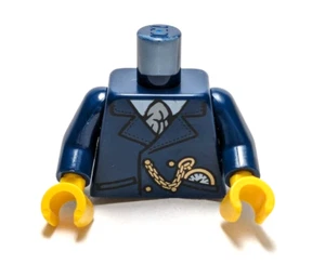 Lego - Minifigure Torso - Dark Blue, Suit Tie, Gold Pocket Watch - Picture 1 of 2