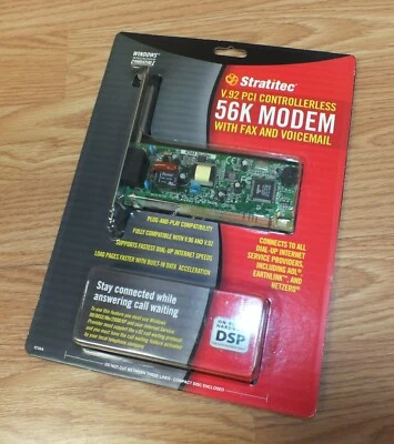 Stratitec (IC56A) V.92 PCI Controllerless 56 Kbps Voice Interface Card **NEW**  - Image 1 of 4