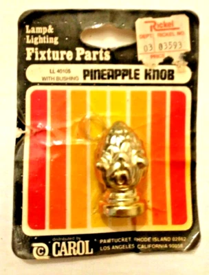 Perilla de acabado de lámpara de latón piña forma de cono de pino nuevo de stock en paquete sellado 1 1/2" Foto 1 de 4