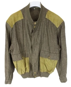 BRECO's Jacket Men's (EU) 50 Linen Mock Neck Unlined Patterned Button - Picture 1 of 10