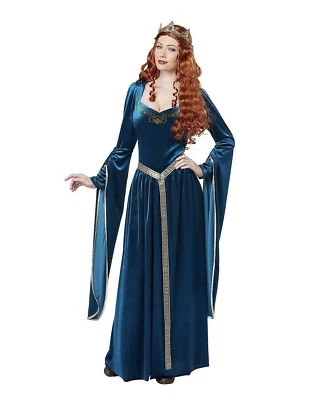 Lady Guinevere Renaissance Adult Costume (Teal) - Image 1 of 3