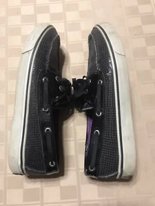 Sperry Top Sider Women's Size 8 Slip on Casual Shoes Black Sparkles 9445545 - Picture 1 of 5