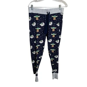 Star Wars Pajama Pants Boy's Large Grogu Drawstring Jogger Printed Bottom Lounge - Picture 1 of 10