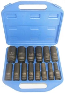 Schlagschrauber Kraft Steckschlüssel Schlagnüsse Satz 1/2" CR-Mo 10 - 32 14 tlg - Bild 1 von 1