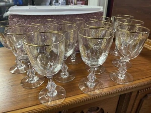 Tiffin Palais Versailles Gold Design Cut Ovals Ice Tea 6 7/8” X 3 3/8” Lot Of 12 - Picture 1 of 5