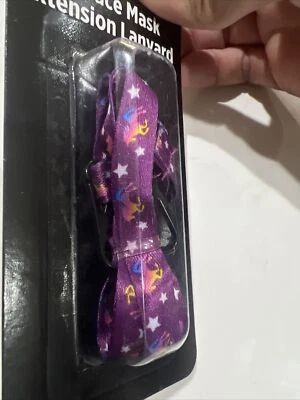 Kid Face Mask Extension Lanyard Rainbow Unicorn- NEW - Image 1 of 4