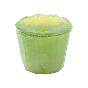 Vintage Czech green  opaline glass miniature plant pot ornament dolls house - Picture 1 of 3