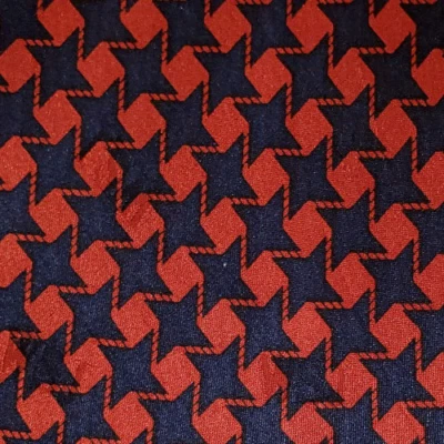 THE WALL STREET JOURNAL WSJ ~ SILK SATIN TIE ~ RED & NAVY BLUE HOUNDSTOOTH ~ 58" - Image 1 of 4