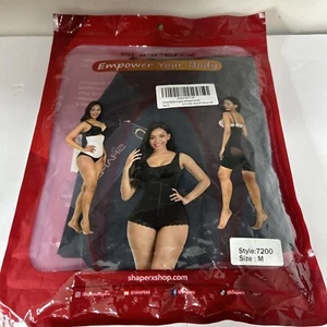 Shaperx Black Size Med Shapewear Fajas Columbianas Tummy Control Bodysuit M 7200 - Picture 1 of 3