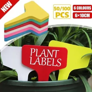 T-type Plant Labels Flexible Plastic Garden Tags Nursey Seeding Marker Pen White - Picture 1 of 18
