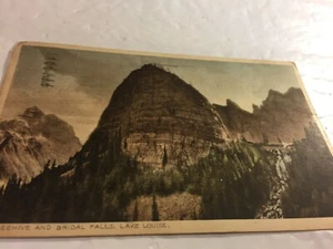 Lake Louise, The Beehive and Bridal Falls. vintage Postcard 1939 - Picture 1 of 6