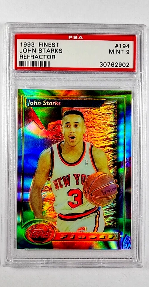 1993-94 Topps Finest Refractor #194 John Starks PSA 9 solo 1 grado superior Foto 1 de 3