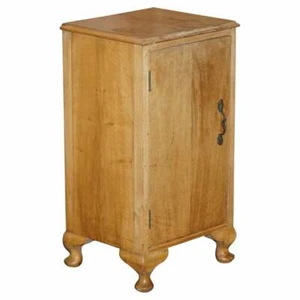 LOVELY VINTAGE CIRCA 1930'S BEDSIDE LAMP END WINE TABLE BURR WALNUT PART SUITE - Picture 1 of 9