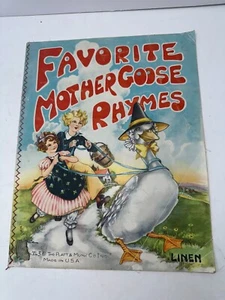 Vintage FAVORITE MOTHER GOOSE RHYMES 1937 1st Edition LINEN No. 743 Platt & Munk - Picture 1 of 13
