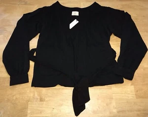 NUEVO Anthropologie t.la Cárdigan Negro Tejido Recortado Suéter Con Cinturón XS - Imagen 1 de 11