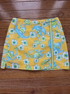 Lilly Pulitzer Girls Yellow Monkey Mini Skirt Skort Size 10 - Picture 1 of 4
