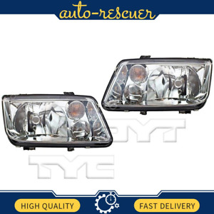 TYC Left Right Headlight Assembly 2x for 1999 till 2002 Volkswagen Jetta