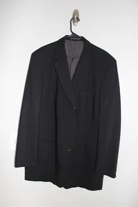 SOLID BLACK HUGO BOSS 100% WOOL EINSTEIN SPORT COAT sz 50L blazer / suit jacket - Picture 1 of 5
