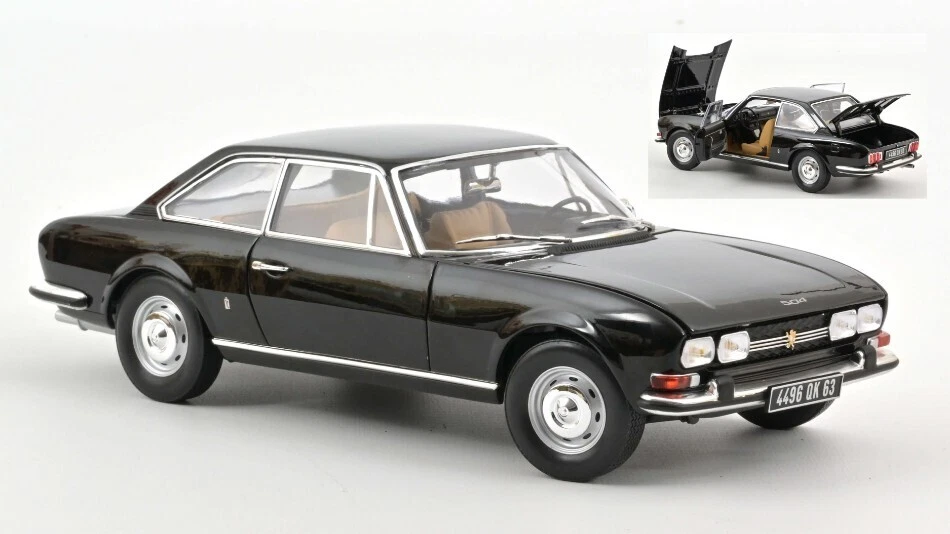 PEUGEOT 504 COUPE' 1969 BLACK 1:18 - Immagine 1 di 1