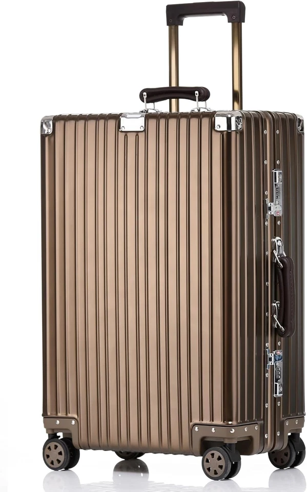 Bagagem de mão HotWay 20 polegadas toda em alumínio com alça de couro, capa dura  - Imagem 1 de 4