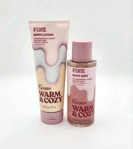 Victoria's Secret Pink Creme Warm & Cozy Body Mist & Body Lotion New Set of 2 - Picture 1 of 3