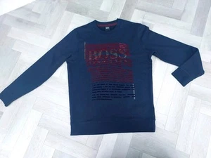 GENUINE MEN,S Hugo Boss Logo Jumper/ SWEATSHIRT / UK MEDIUM / BLUE - Picture 1 of 5