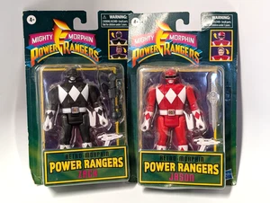 Paquete de figuras de acción Hasbro Mighty Morphin Power Rangers rojo Jason y negro Zach - Imagen 1 de 5