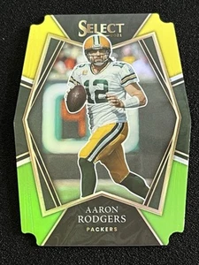 2021 Panini Select Premier Level #114 Aaron Rodgers Green & Yellow Prizm Die Cut - Picture 1 of 5