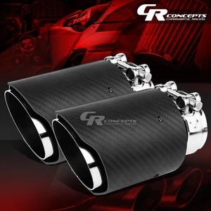 DOBLE PUNTA SILENCIADOR DE FIBRA DE CARBONO DE 3,5"" ACERO INOXIDABLE + ABRAZADERA PARA TUBO DE ESCAPE DE 2,5"" CATBACK - Imagen 1 de 5