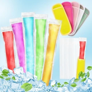 105 Popsicles Molds - 5 Ice Pop Sleeves 100 Disposable Popsicle Bags Sealable... - Picture 1 of 7