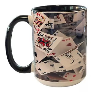 Custom Made 15oz Ceramic Coffee Mug/Cup~Cards~Poker~Aces~Hearts~Joker~Black~King - Picture 1 of 4