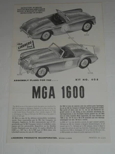 1962 LINDBERG MGA 1600 Model Kit 608 Assembly Instructions ONLY Bilingual - Picture 1 of 4