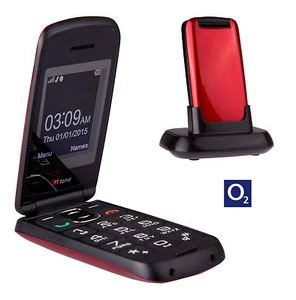 TTfone Star Big Button Senior Flip Mobile Phone Red O2 (Bundle) Pay as you go - Picture 1 of 11