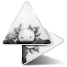 2 X Triangle Stickers  10Cm - Bw - Axolotl Aquarium Dragon Fish  #38878