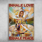 Yoga Girl Poster, Yoga Room, Inhale Love, Exhale Peace