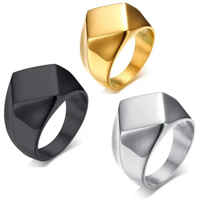 Полированное мужское кольцо с неправильным ромбом кольцо из нержавеющей стали для мужчин готическая бижутерия - Изображение 1 из 4