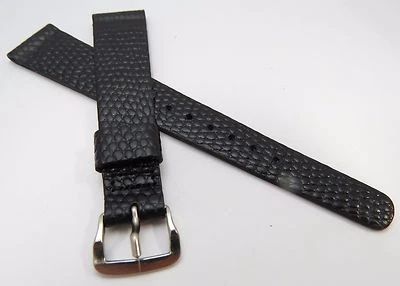 CARABELA, 18 mm, R, años 50, NOS EE. UU., "Patrón Lagarto" Negro, CORREA DE RELOJ PARA HOMBRES, B18-21 Foto 1 de 4