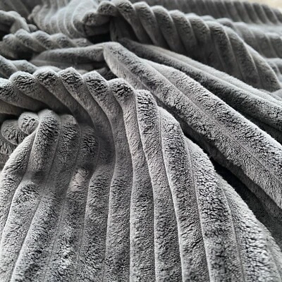 Tela de tapicería de pana gris - Tela a rayas de 55" de ancho para silla sofá almohada Foto 1 de 4