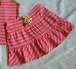 Gymboree TUTTI FRUITY Pink Knit Stripe Skirt/Skort NWT 3 5  - Picture 1 of 2