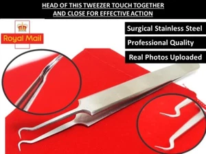 Blackhead & Pimple Remover Curved Tweezer Tool – Stainless Steel Clip - Picture 1 of 11