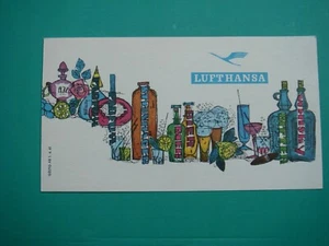 German Lufthansa drinks menu 22x12 cm valid from 1.4.61 4 pages - Picture 1 of 4